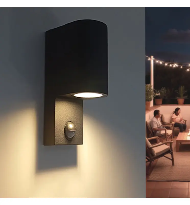 Aplique LED Interior y Exterior - IP65 - GU10 - Con Sensor movimiento PIR - Imagen 1