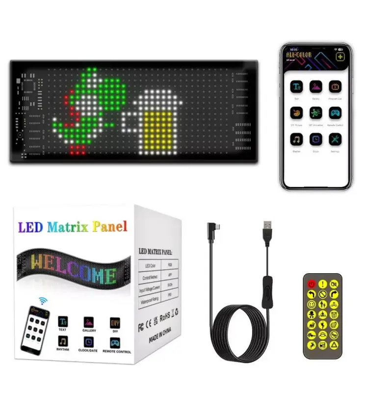 Digital RGB Display MINI MAGIC FLEX - Remote Control + App - 512 Pixels - IP65 - 5V - Imagen 1