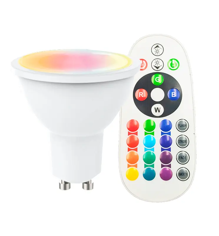 Dicroica LED GU10 RGB+3000K 8W | Mando a Distancia - Imagen 1