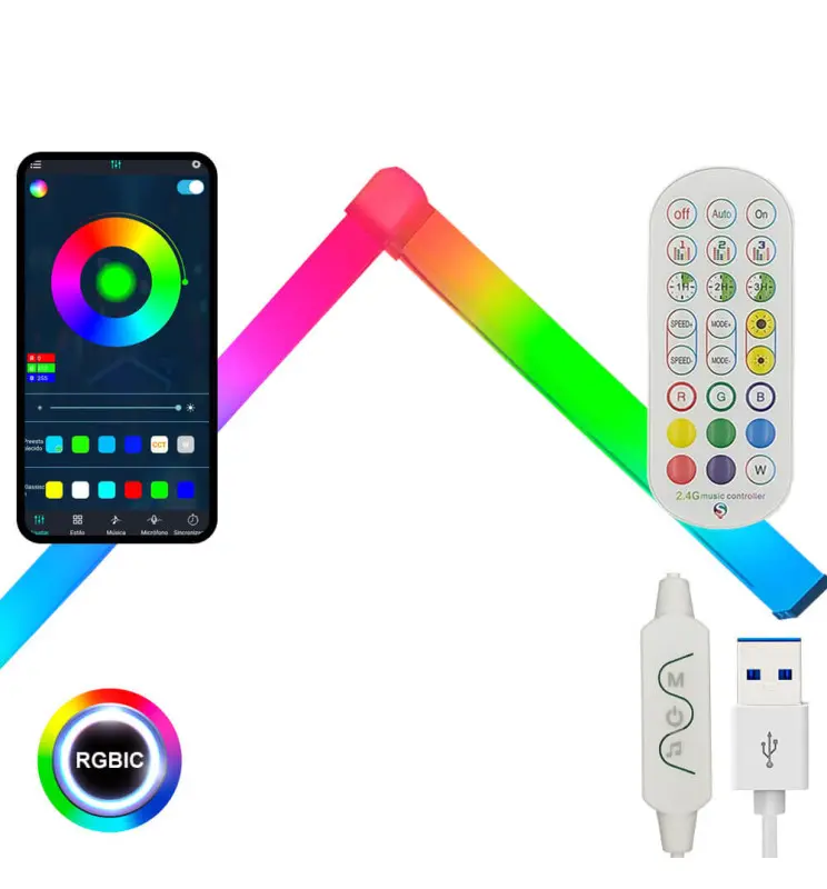 Aplique LED de Pared 10W - Ambient Light - RGBW DIGITAL + Control remoto + App - 150cm - Imagen 1