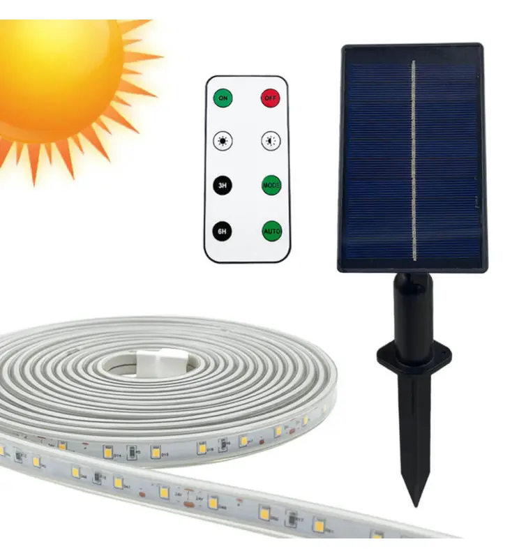 Kit Tira LED Solar Para Exterior 5m 2700K IP66 - Imagen 1