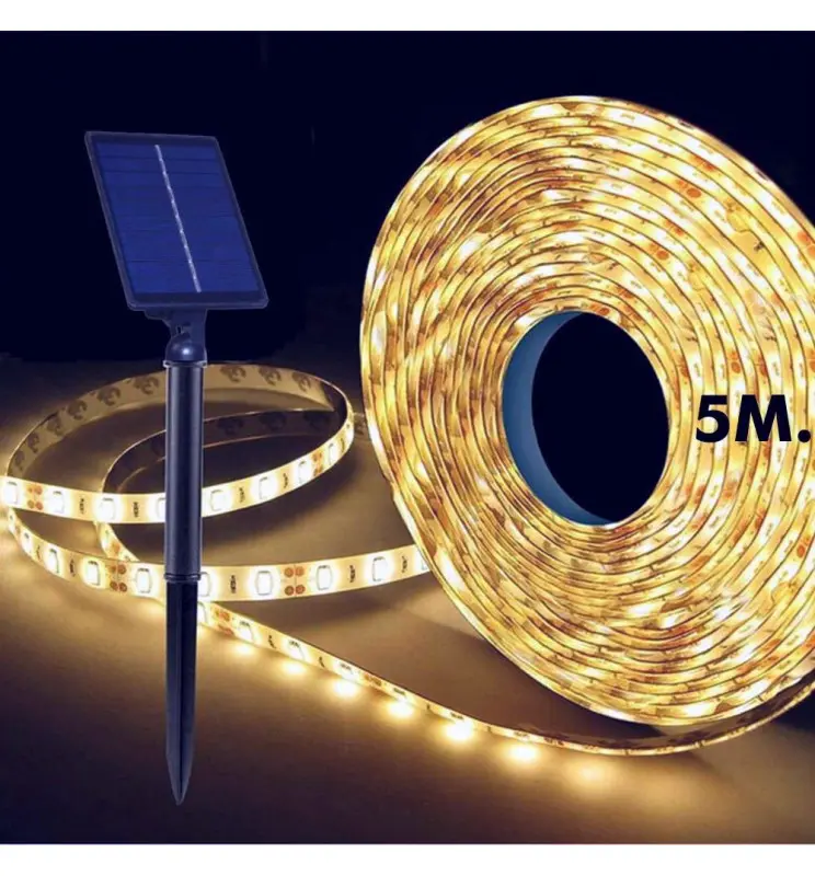 Kit - Solar-LED-Streifen - Für den Außenbereich - 5 Meter - 2700K - IP66