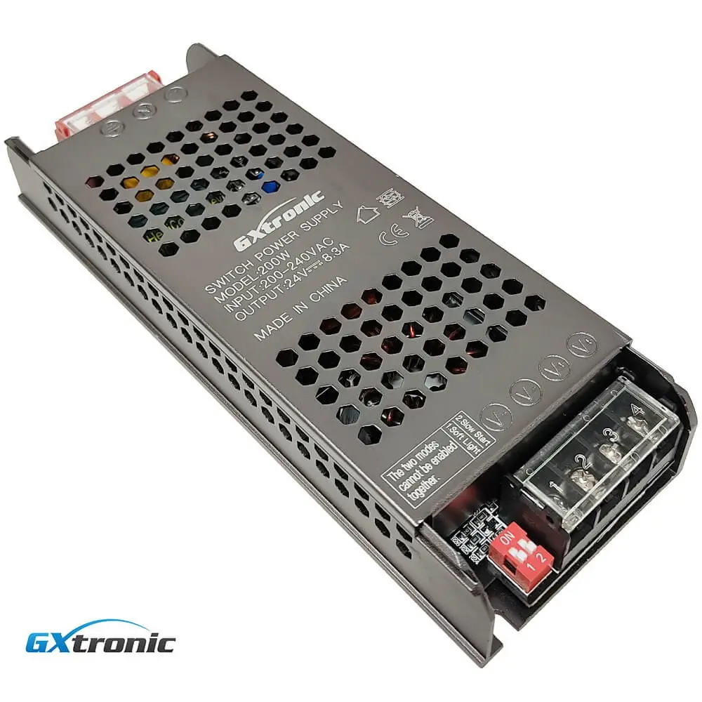 Fuente Alimentación 24V 200W 2.5A - Aluminio IP20 - GXtronic