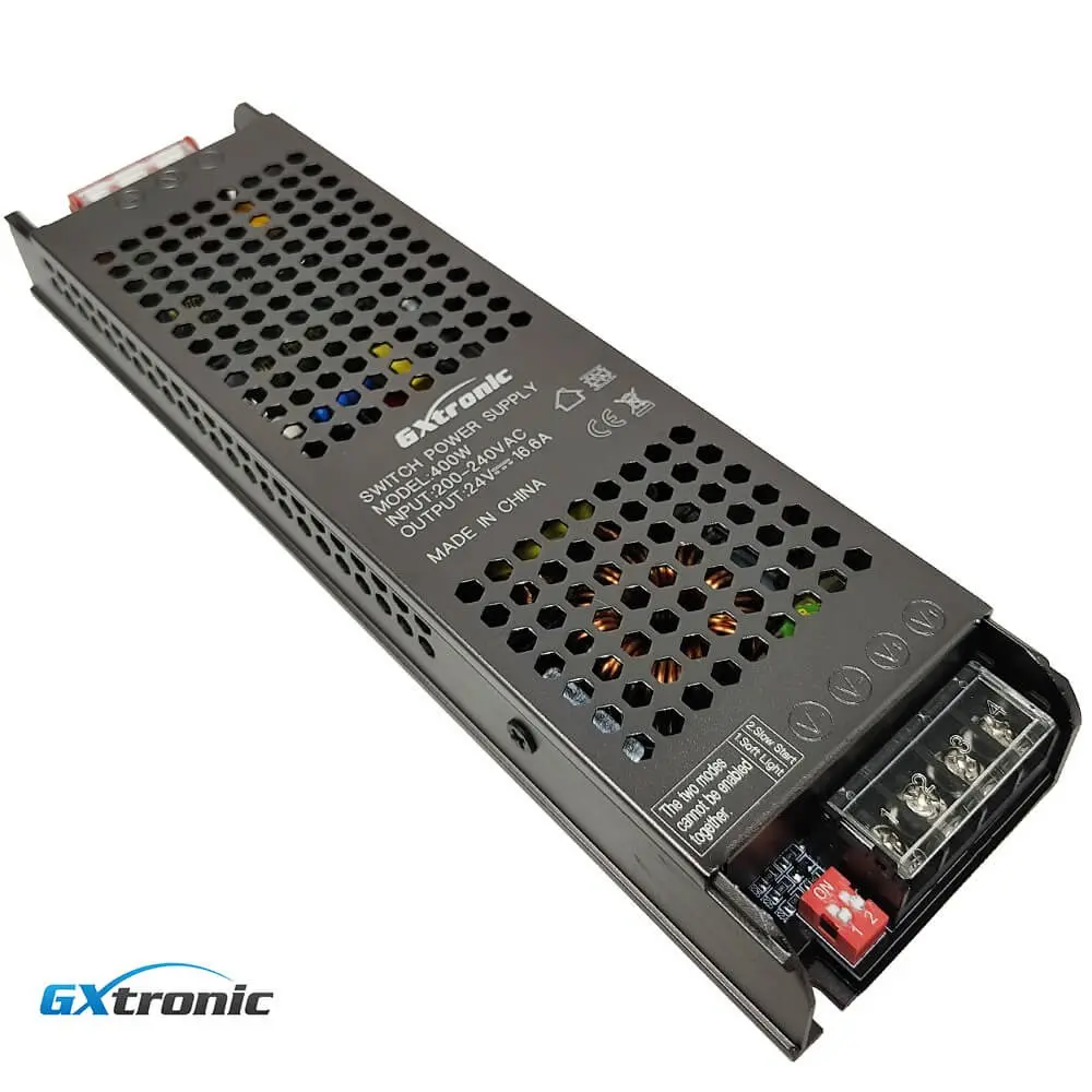 Fuente Alimentación 24V 400W 16.6A Aluminio IP20 - GXTronic
