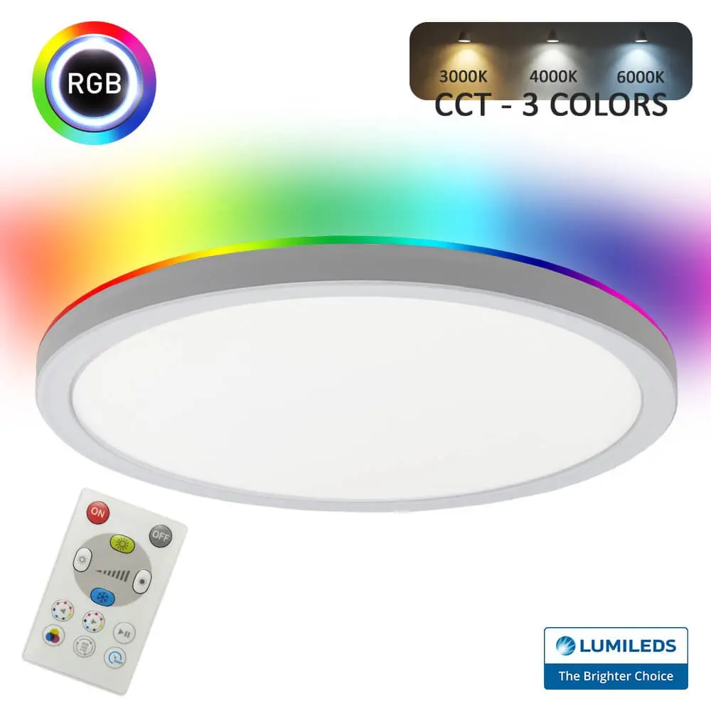 LED Ceiling Light 18W RGB+CCT - Remote Control - Lumileds Chip
