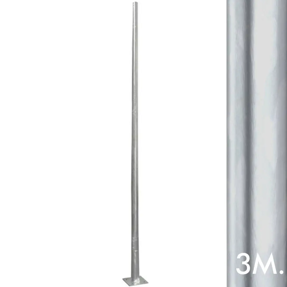 Galvanized post for lampposts - Troncoconical - 3 Meters -  60mm Tip