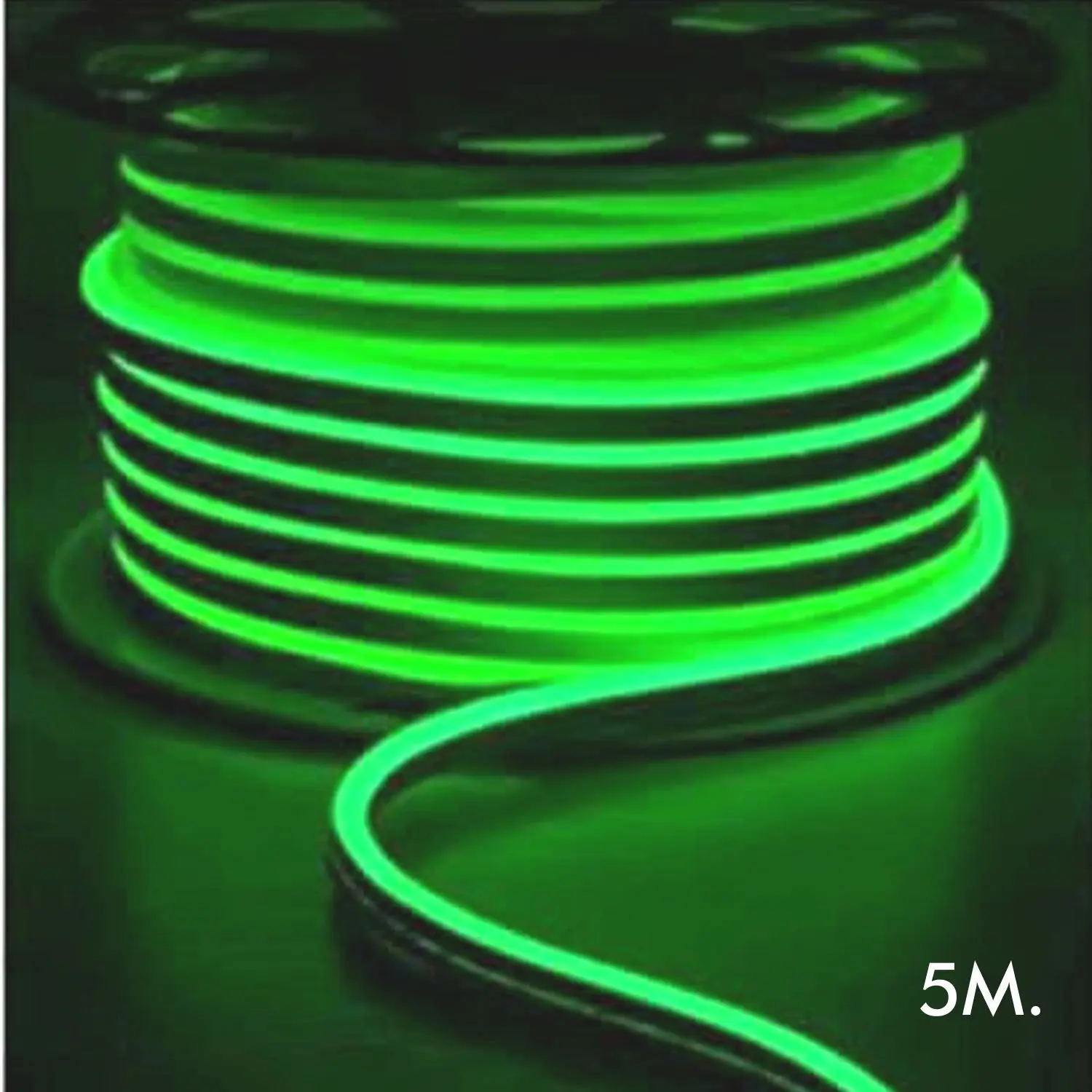 Neón LED - 5 metros - VERDE -  LED 6mm- 12V - Corte 2,5cm