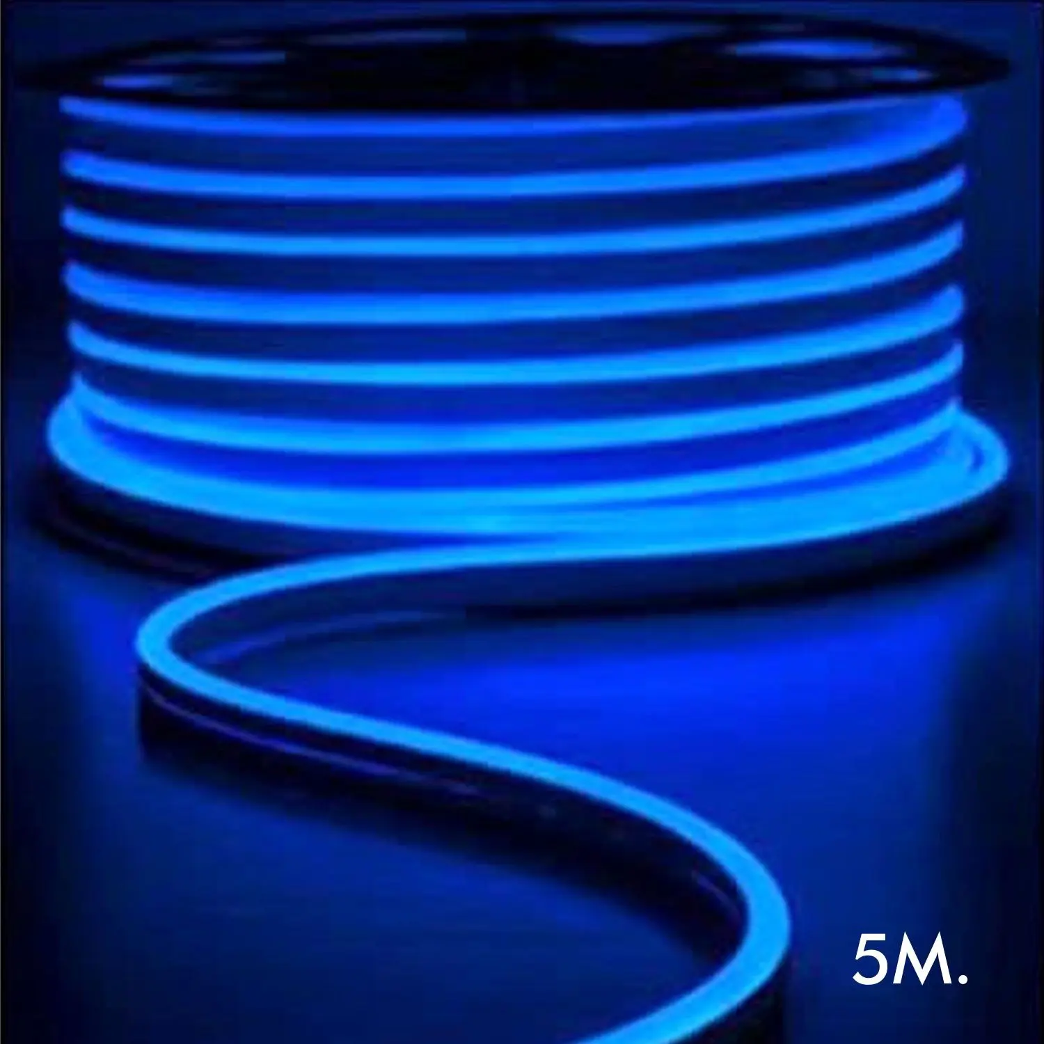 Neón LED - 5 metros - AZUL  -  LED 6mm - 12V - Corte 2,5cm