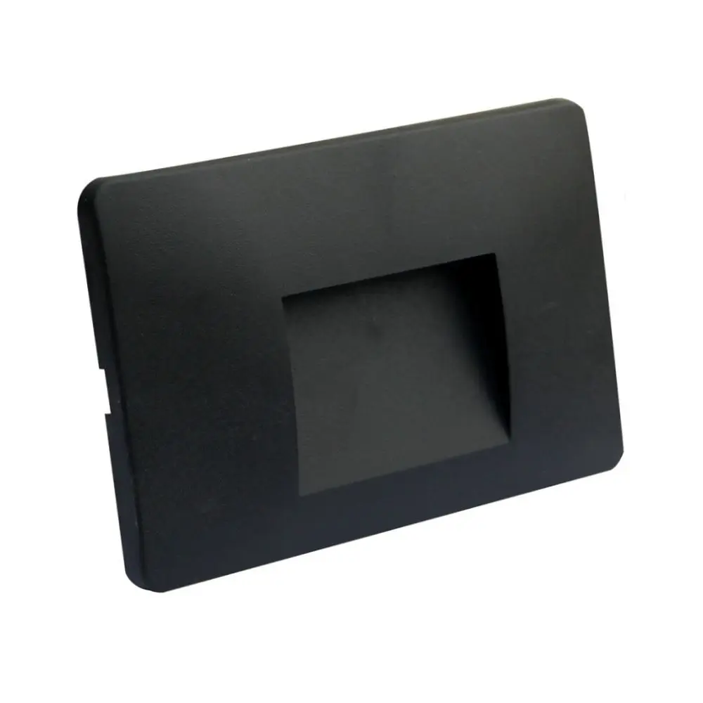 LED Wall Light - Slim - 3W - Black Rectangular - Surface - Indoor Outdoor - IP65