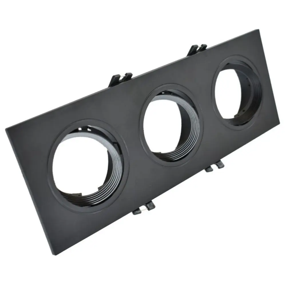 Aro Marco NEGRO - TRIPLE -  Orientable para GU10 LED