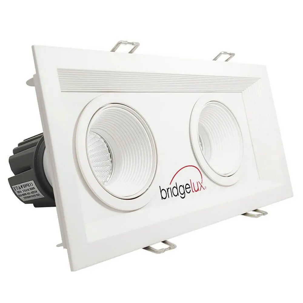 30W LED Downlight - Adjustable - WHITE Double - CRI+92 - UGR13