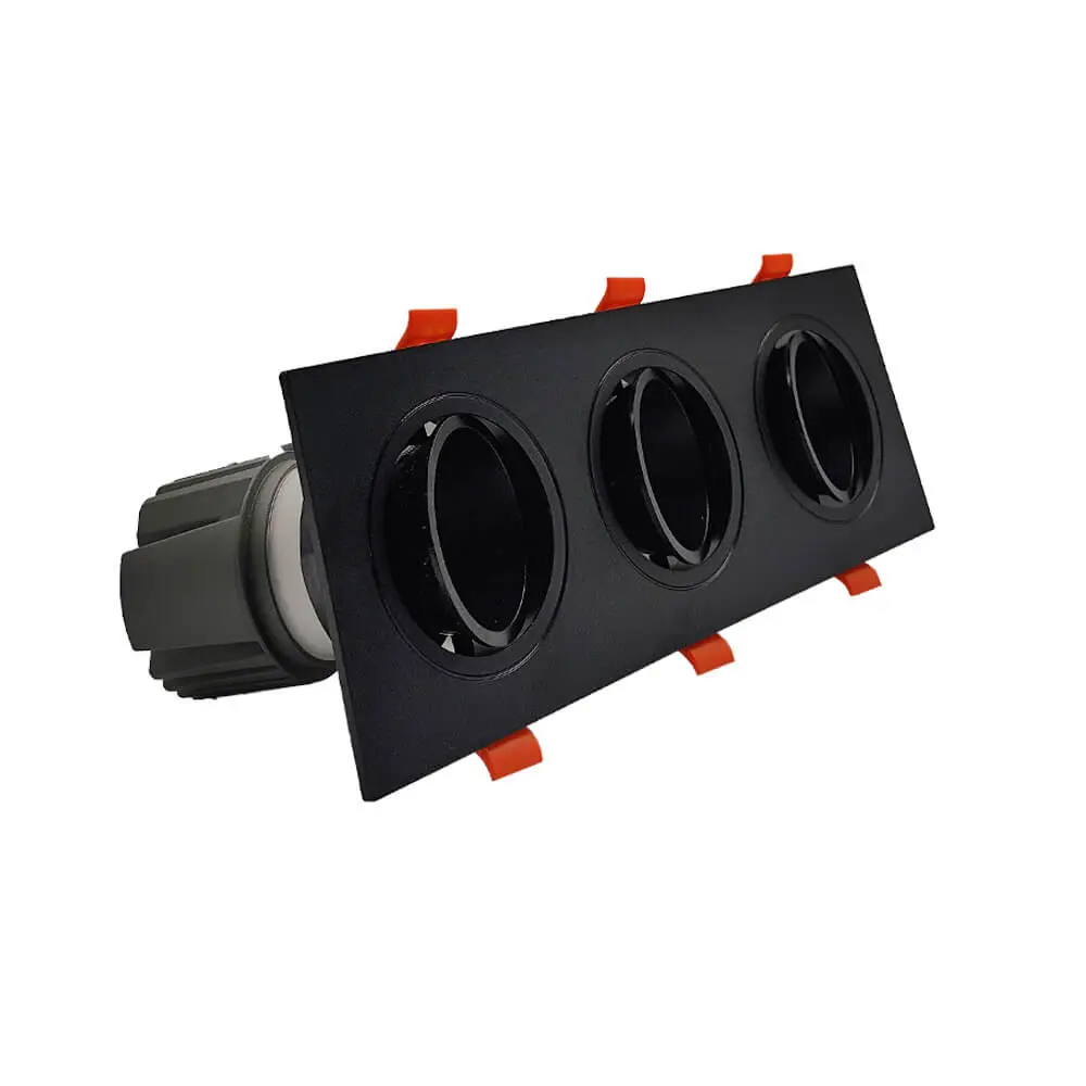 45W LED Downlight - Adjustable - BLACK - Triple - CRI+92 - UGR13