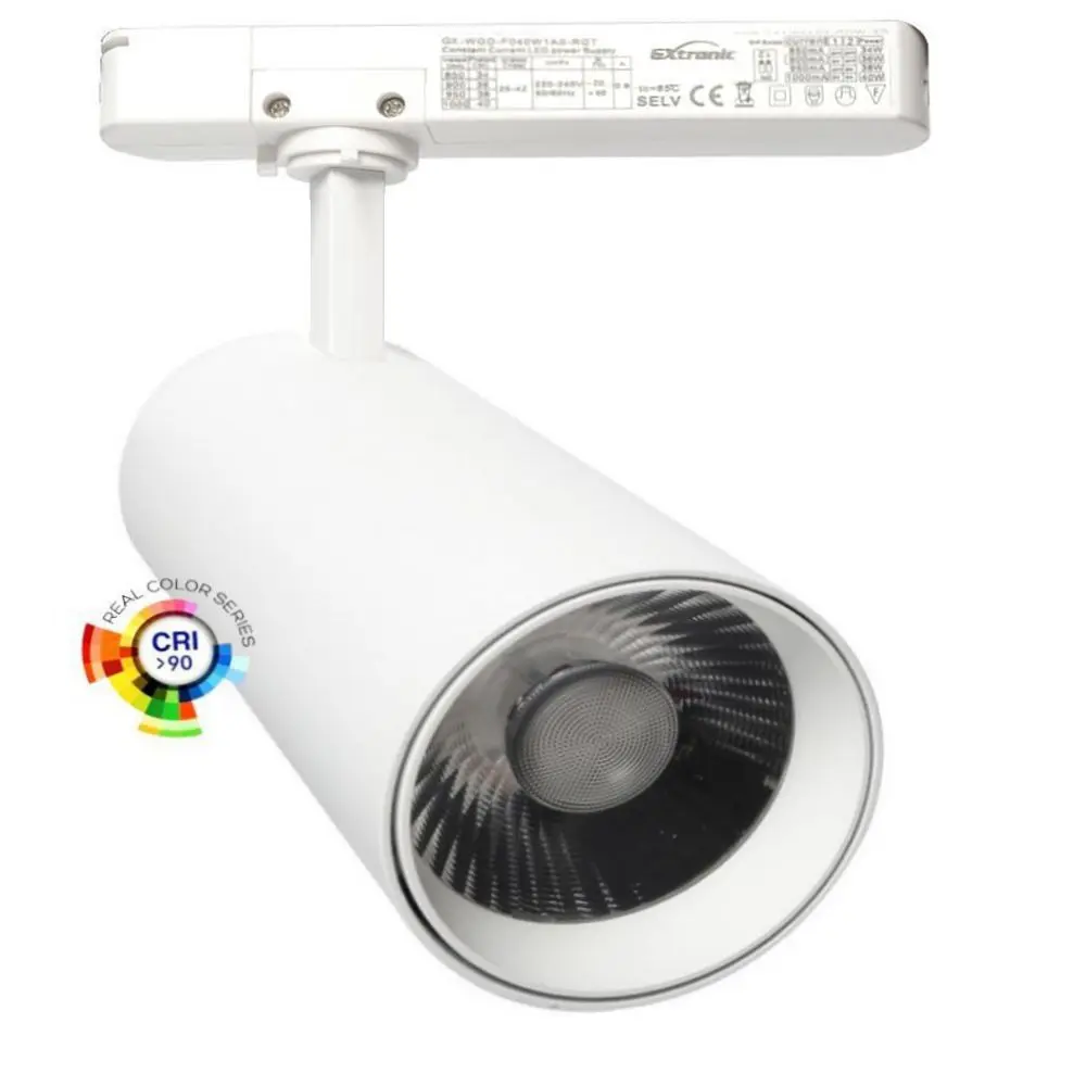 LED Spotlight 40W - 34W NEW MAYA White Single-Phase Rail - CCT - CRI+92 - UGR13 - 120Lm/W