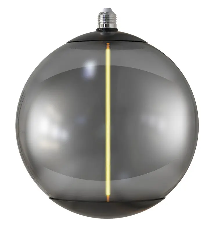 BIG Smoked Glass LED Filament Bulb - 4W E27 - G250 - Amber