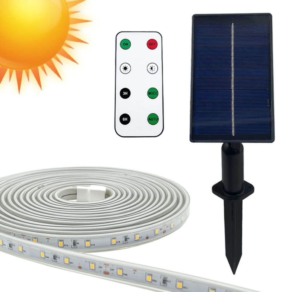 Kit - Solar LED Strip - For outdoor use - 5 meters - 2700K - IP66