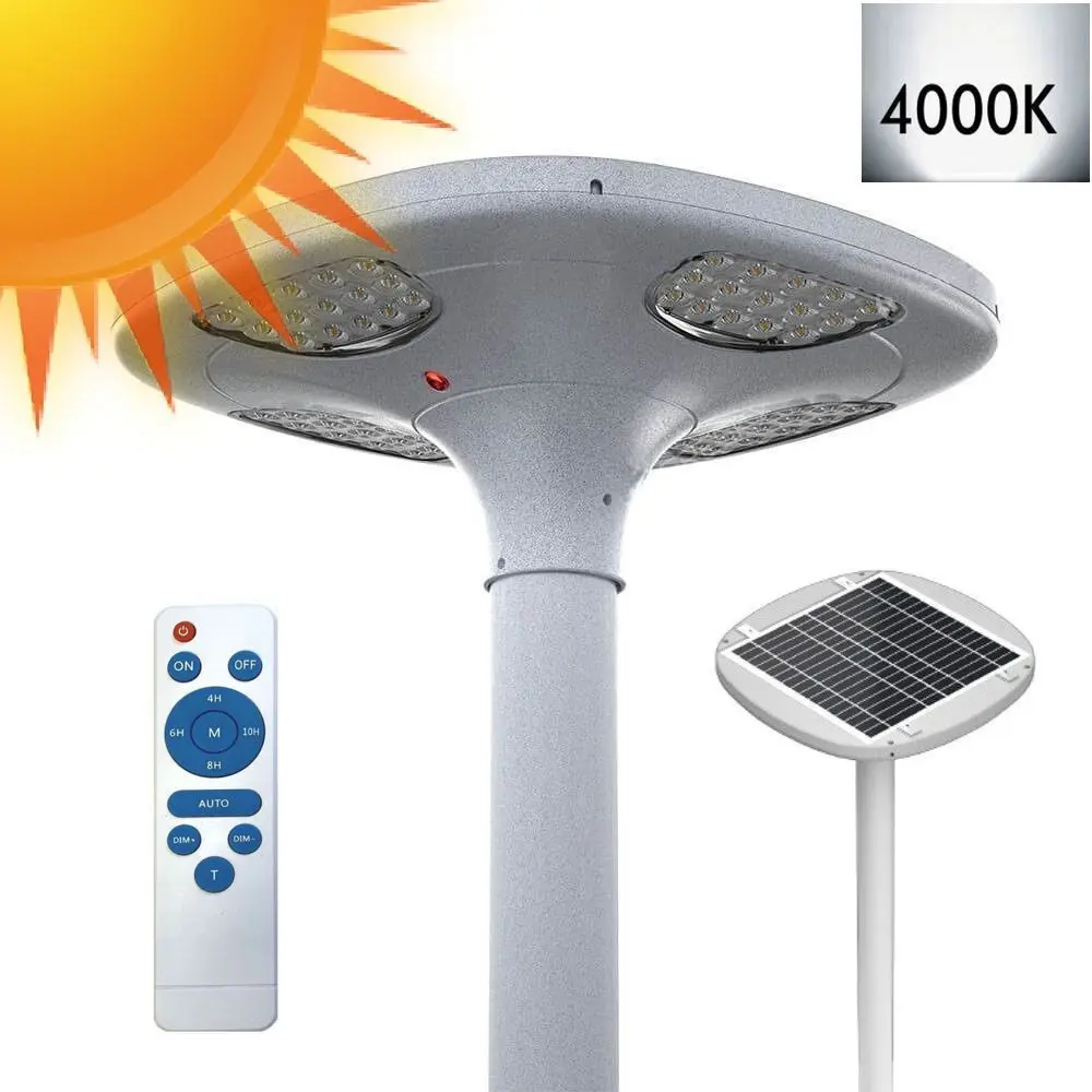 Farola Solar LED 100W SUNWAY Aluminio - 4000K + Mando de Control
