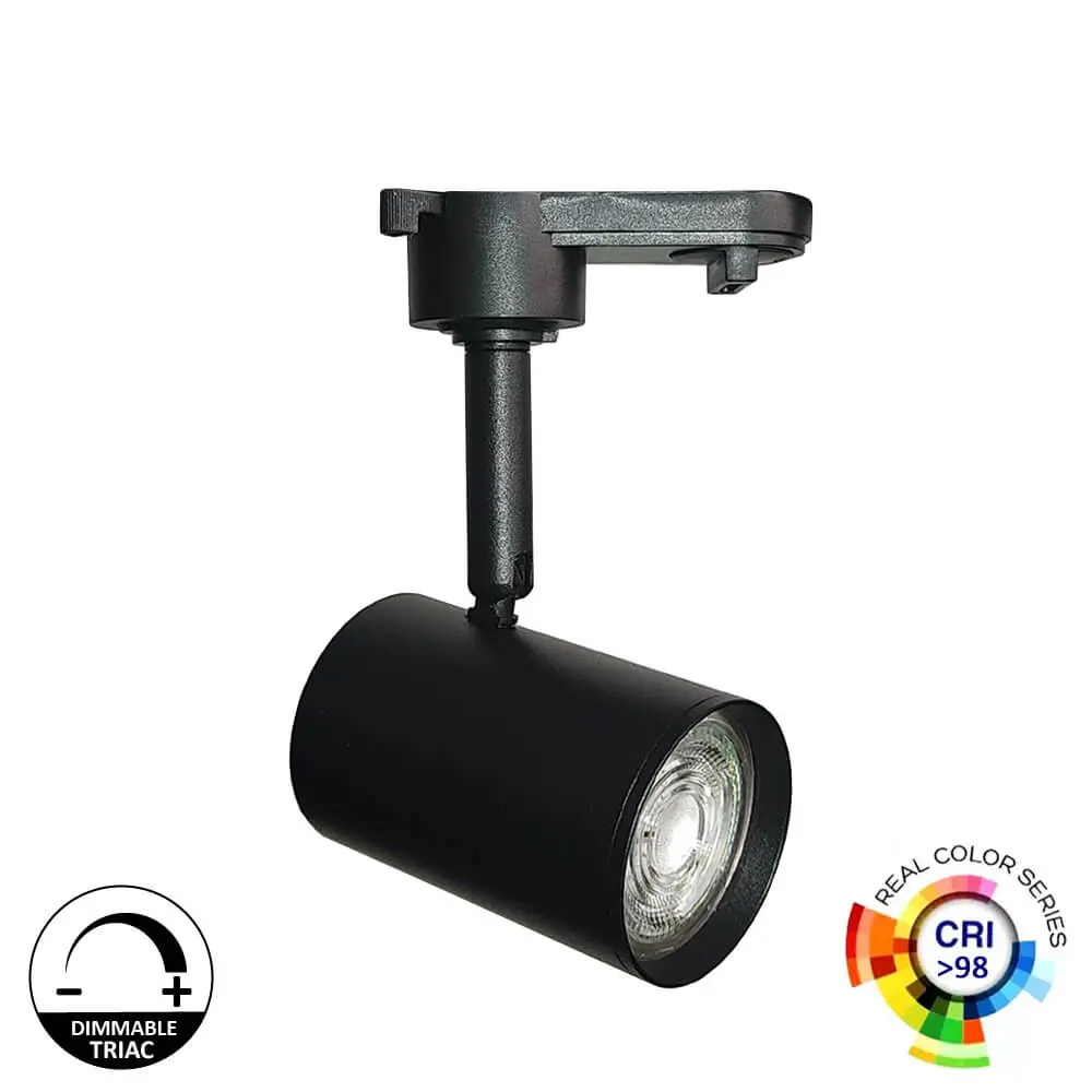 LED Track Spotlight 8W Single-phase BLACK - Dimmable Triac - 24º - HIGH LUMEN 150Lm/W - CRI+98