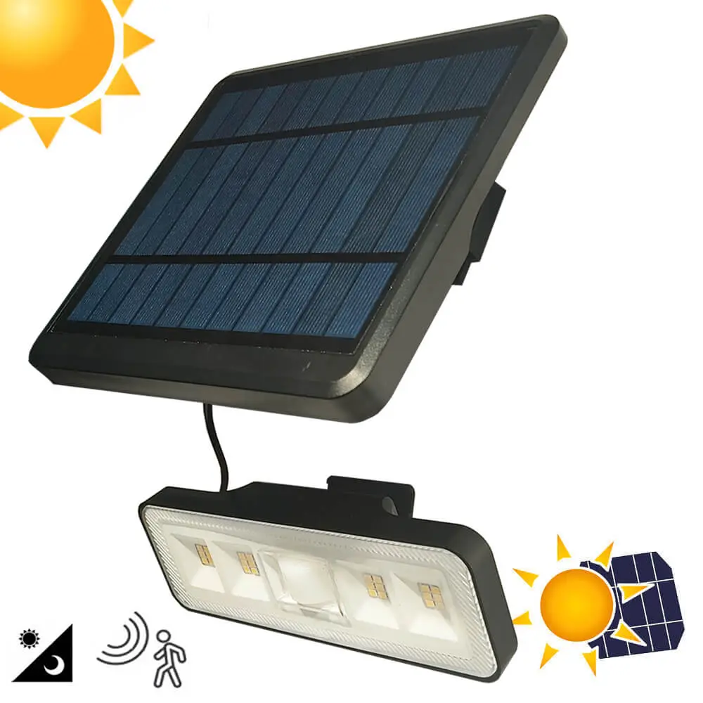 Aplique Solar LED removível - 1000 Lm - Sensor de presença PIR - 4000K
