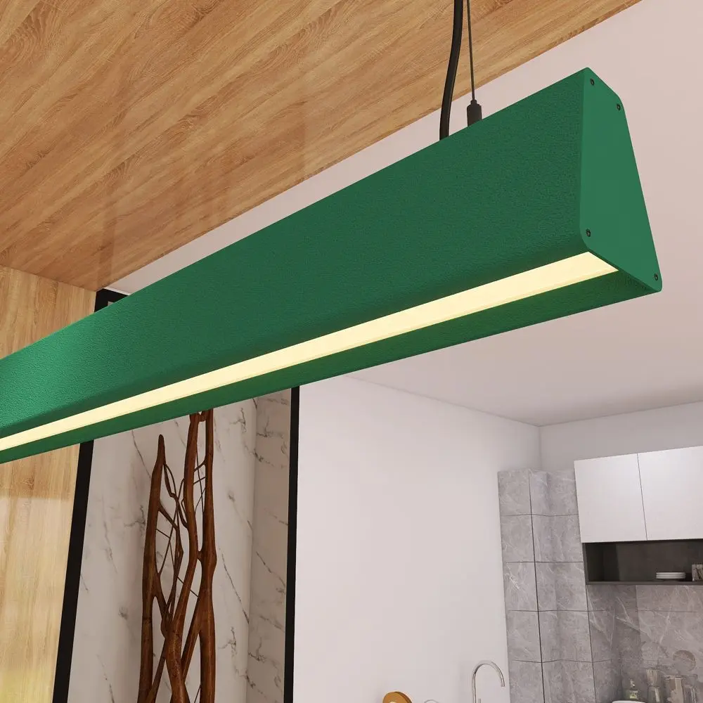 Linear LED Pendant Lamp - CARMEN Patina Green - 0.5m - 1m - 1.5m - 2m