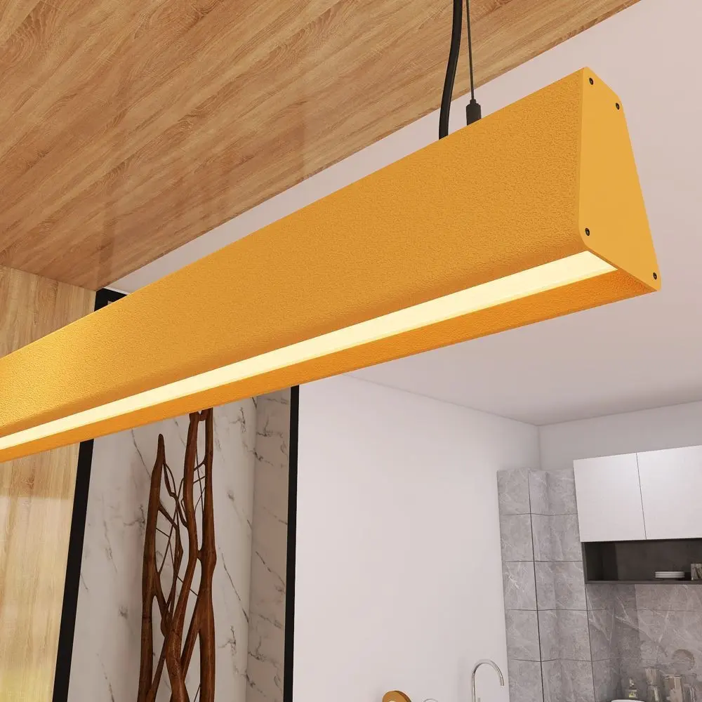 Linear LED Pendant Lamp - CARMEN Pastel Yellow - 0.5m - 1m - 1.5m - 2m