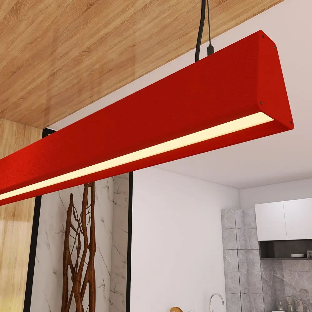 Linear LED Pendant Lamp - CARMEN Tomato Red - 0.5m - 1m - 1.5m - 2m