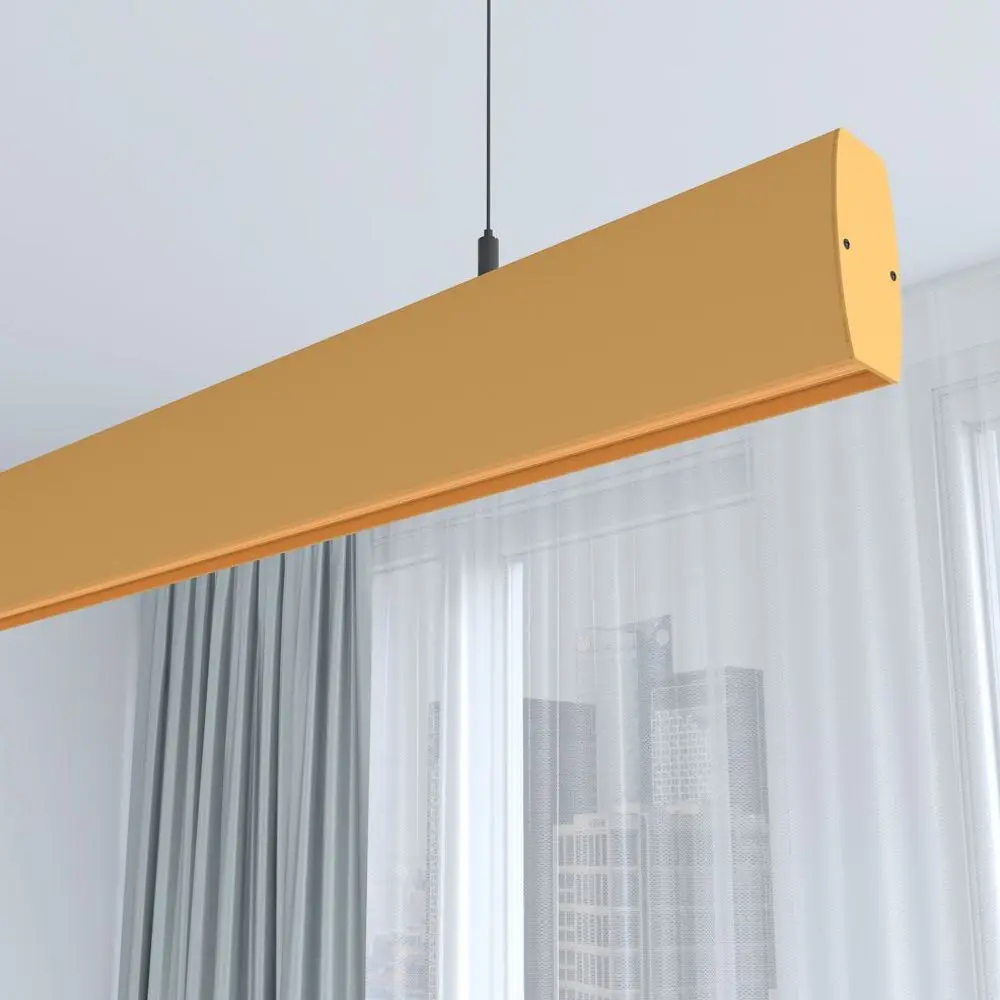 Linear LED Pendant Lamp - RICARDO Pastel Yellow - 0.5m - 1m - 1.5m - 2m