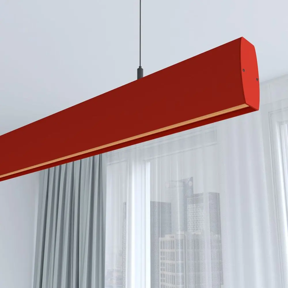 Linear LED Pendant Lamp - RICARDO Tomato Red - 0.5m - 1m - 1.5m - 2m