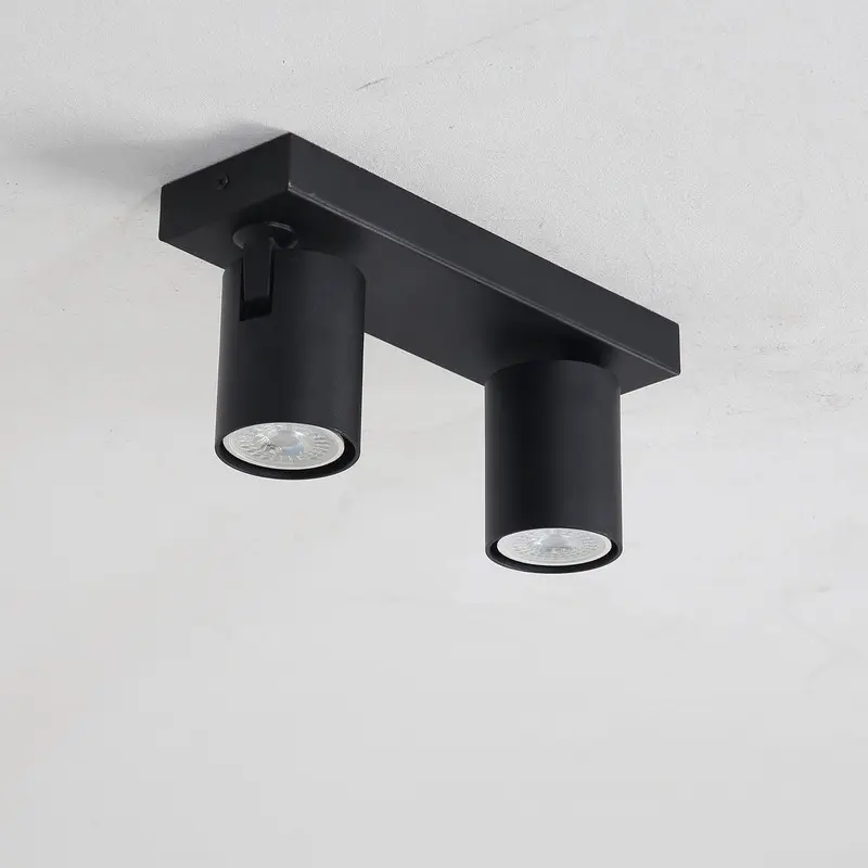 Adjustable Black Ceiling Light for 2x GU10