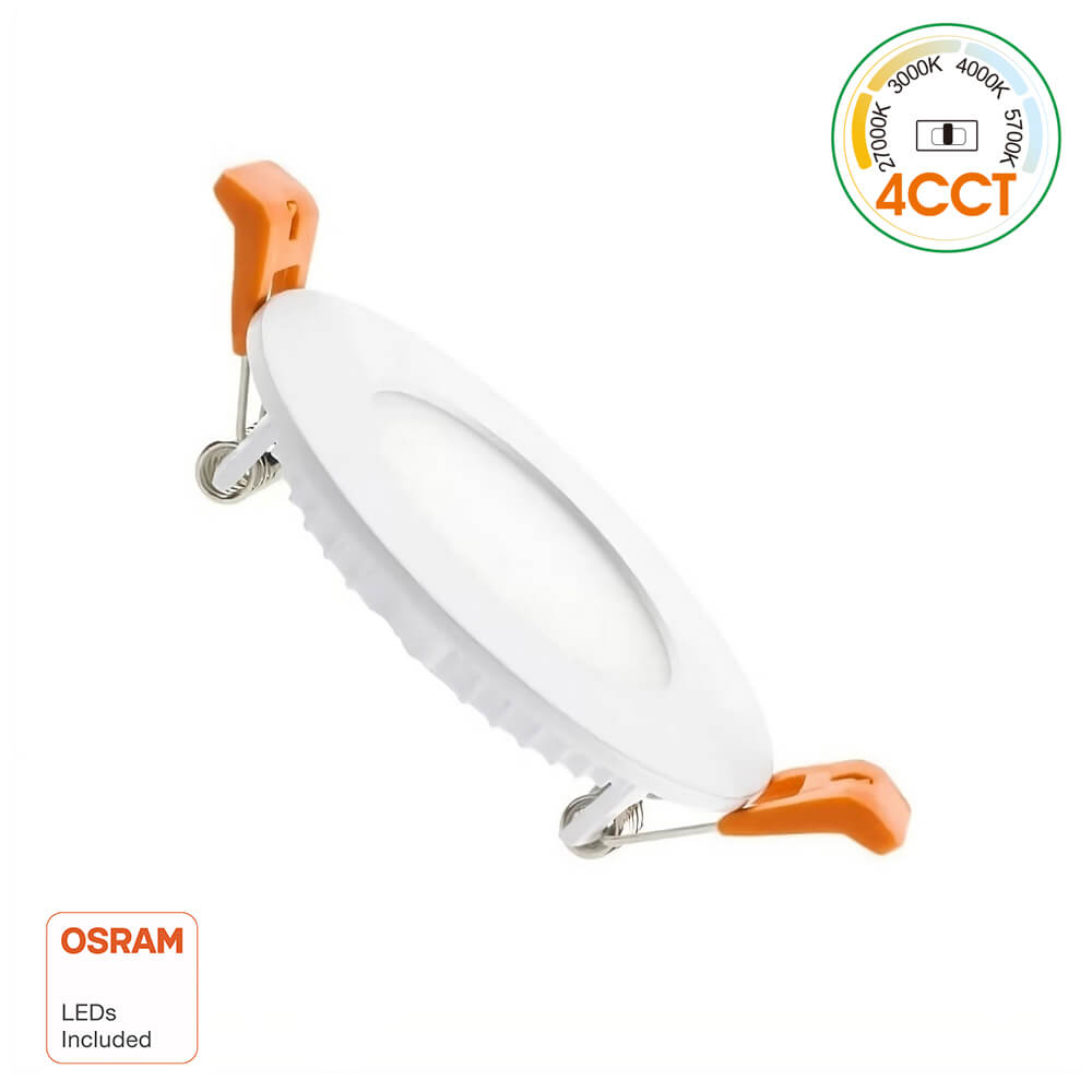 Circular Slim LED Panel 6W 4CCT Select | OSRAM CHIP DURIS E 2835 - Cutout 73mm