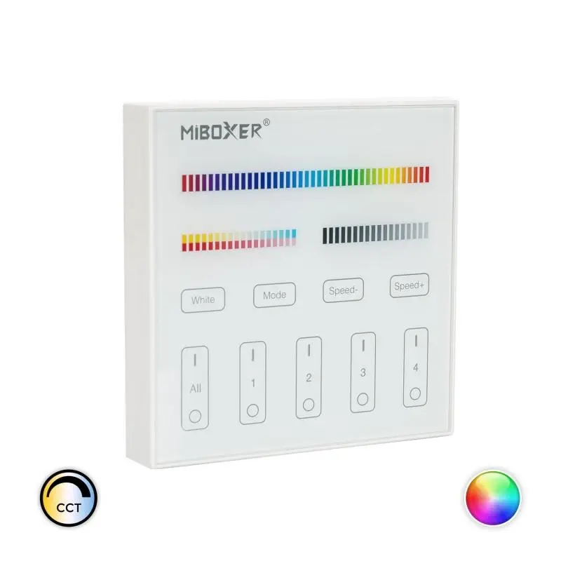 RF-berøringskontrollpanel for vegg-LED RGB + CCT 4 soner