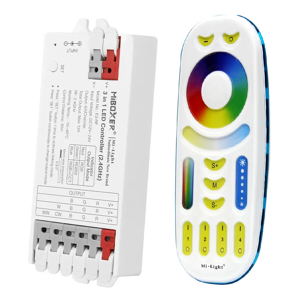 Pack controladora LED CCT - RGB - 12-24V + Control remoto - 2,4GHz