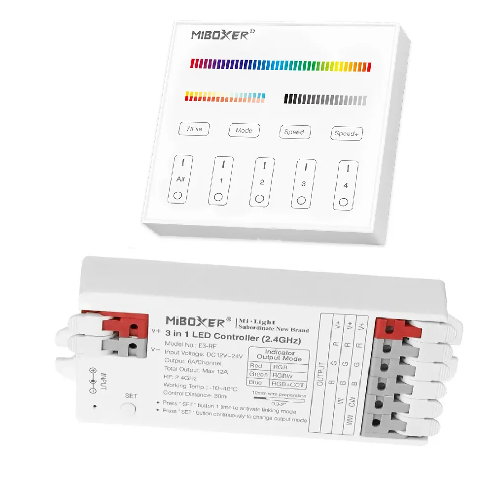 Pack controladora LED CCT - RGB - 12-24V + Panel control remoto - 2,4GHz