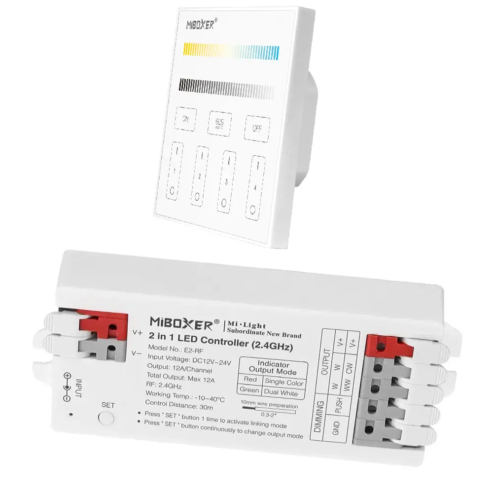Pack controladora LED CCT 12-24V + Panel control remoto B2 - 2,4GHz