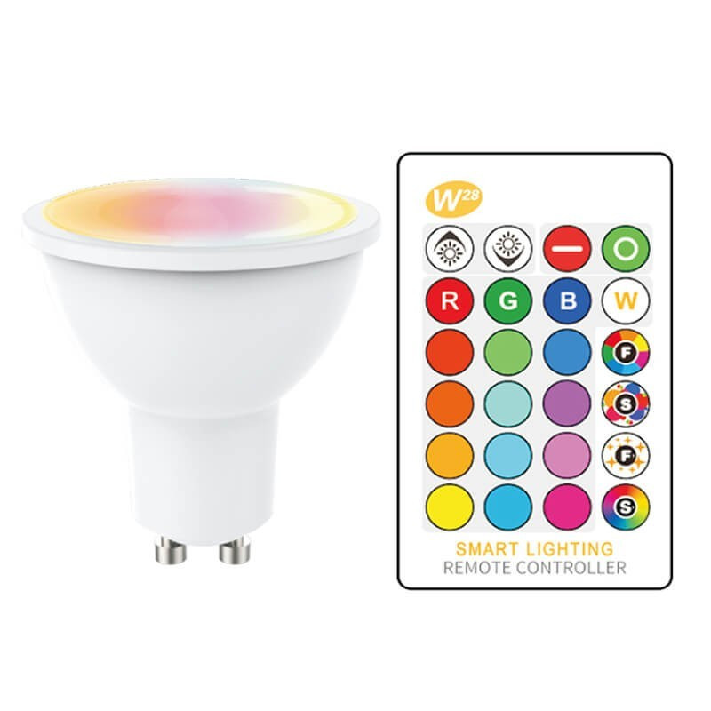 Dichroic LED RGB + 3000K - 8W 110º GU10 with Remote Control