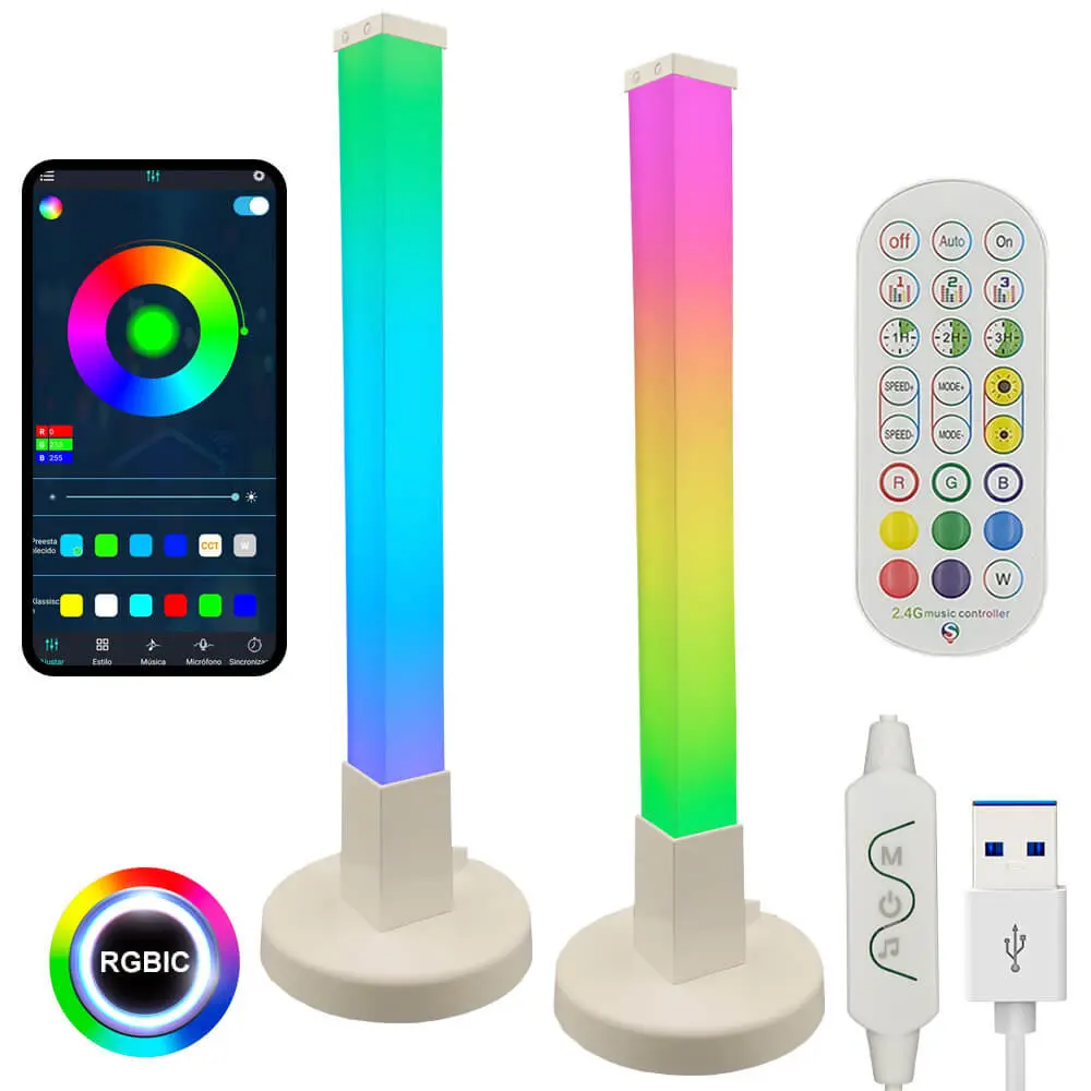 Lámpara de Mesa LED 3.5W - Ambient Light - RGBW DIGITAL + Control remoto + App - 45cm