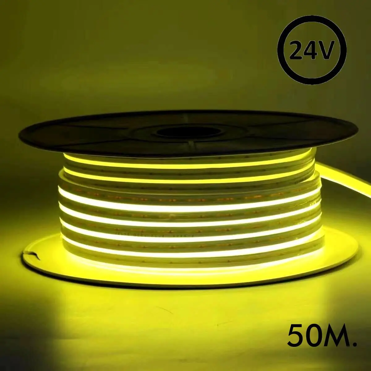 Flexible LED Neon 24V - 13W/m - 50m Roll - 6x12mm - Yellow