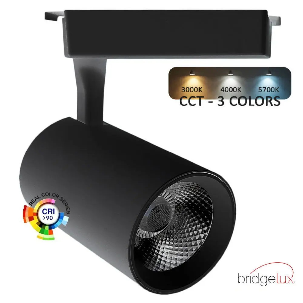 LED Track Spotlight 30W PARMA Black Single-Phase Track - CCT - CRI+92 - 48º