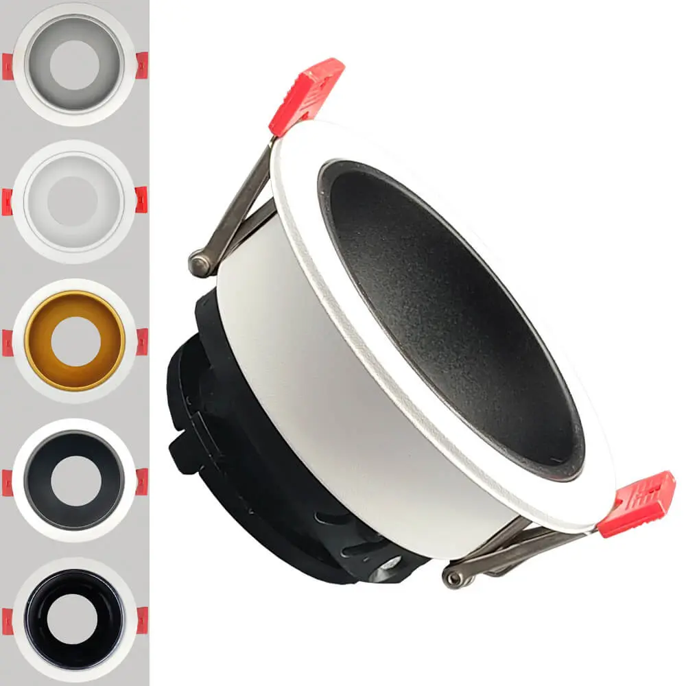 Aro Circular Basculante - Serie Oculus - GU10-MR16 - Exterior blanco