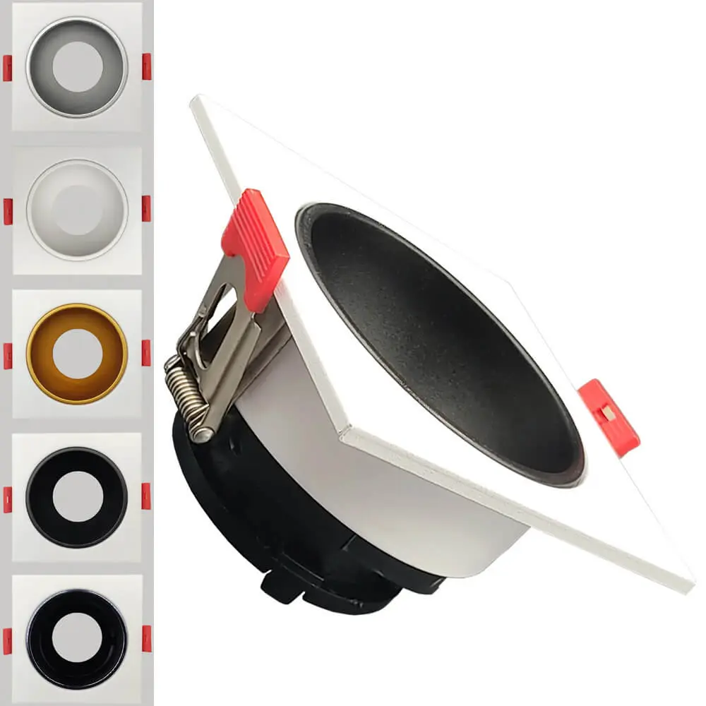 Aro cuadrado basculante - Serie Oculus - GU10-MR16 - Exterior blanco