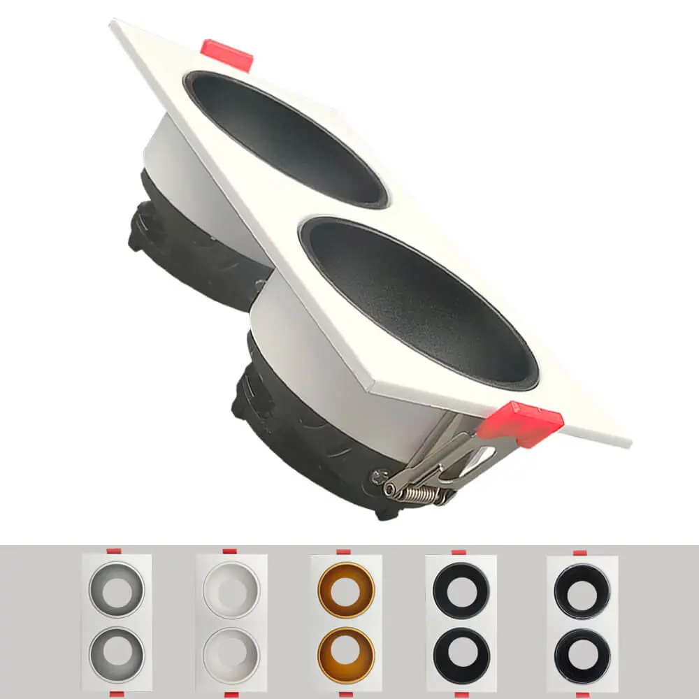 Aro basculante doble - Serie Oculus - GU10-MR16 - Exterior blanco