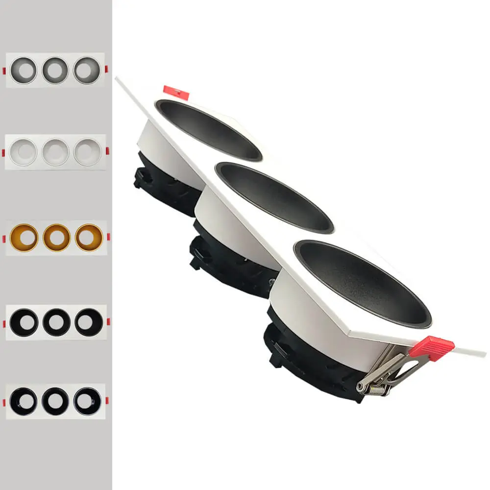Aro basculante triple - Serie Oculus - GU10-MR16 - Exterior blanco