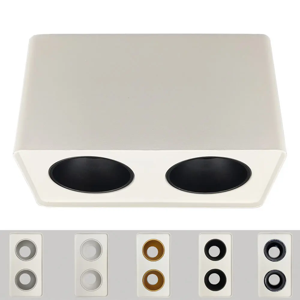 Tilting Double Ceiling Light - Oculus Series - GU10-MR16 - White Exterior