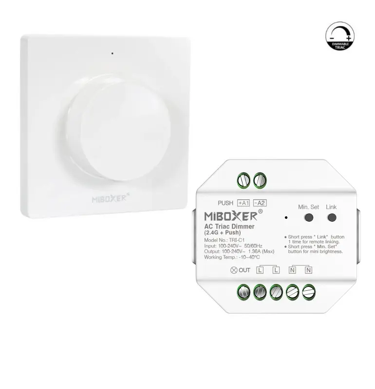 Pack TRIAC Dimmer 220V RF Smart  + Remote Control Panel - 2.4GHz
