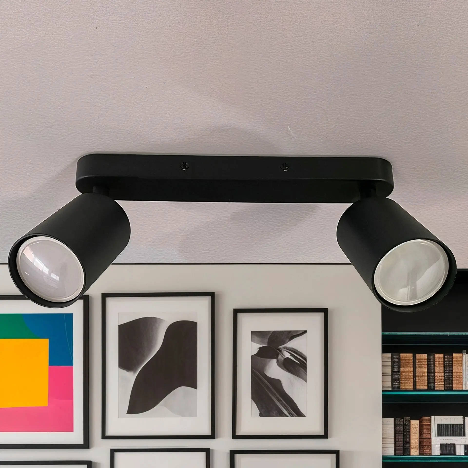 Adjustable Ceiling Light - ROTERDAM BLACK - Aluminum - for 2 GU10 Lamps