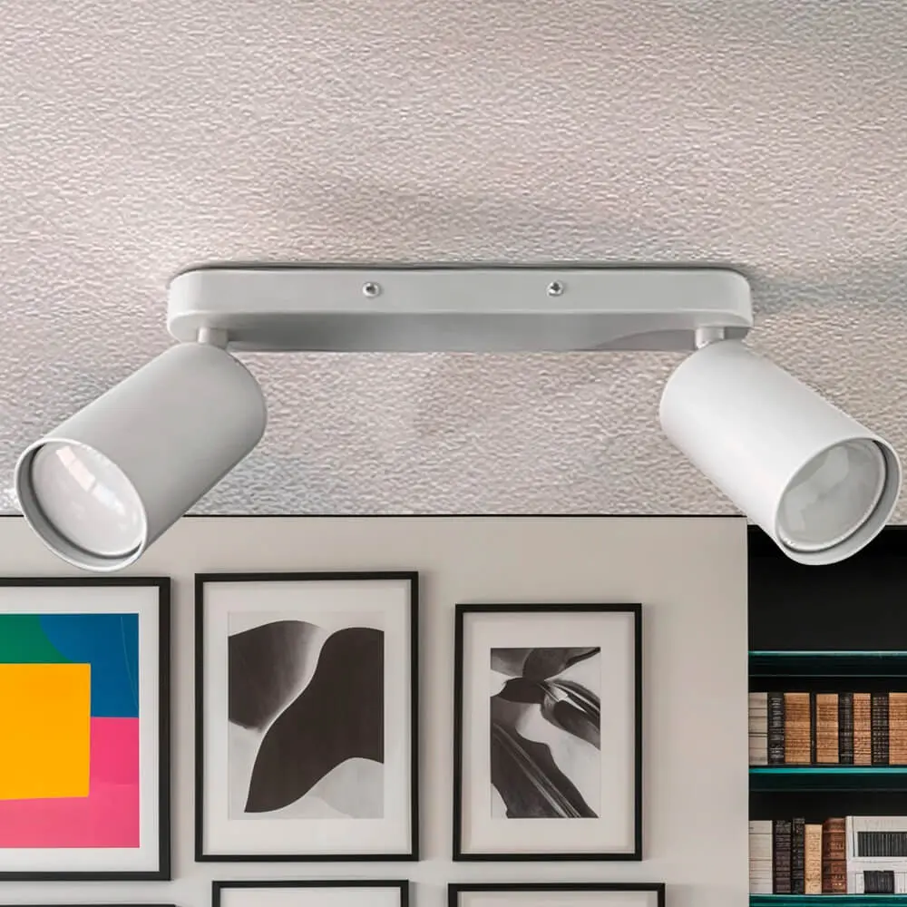 Adjustable Ceiling Light - ROTERDAM WHITE - Aluminum - for 2 GU10 Lamps