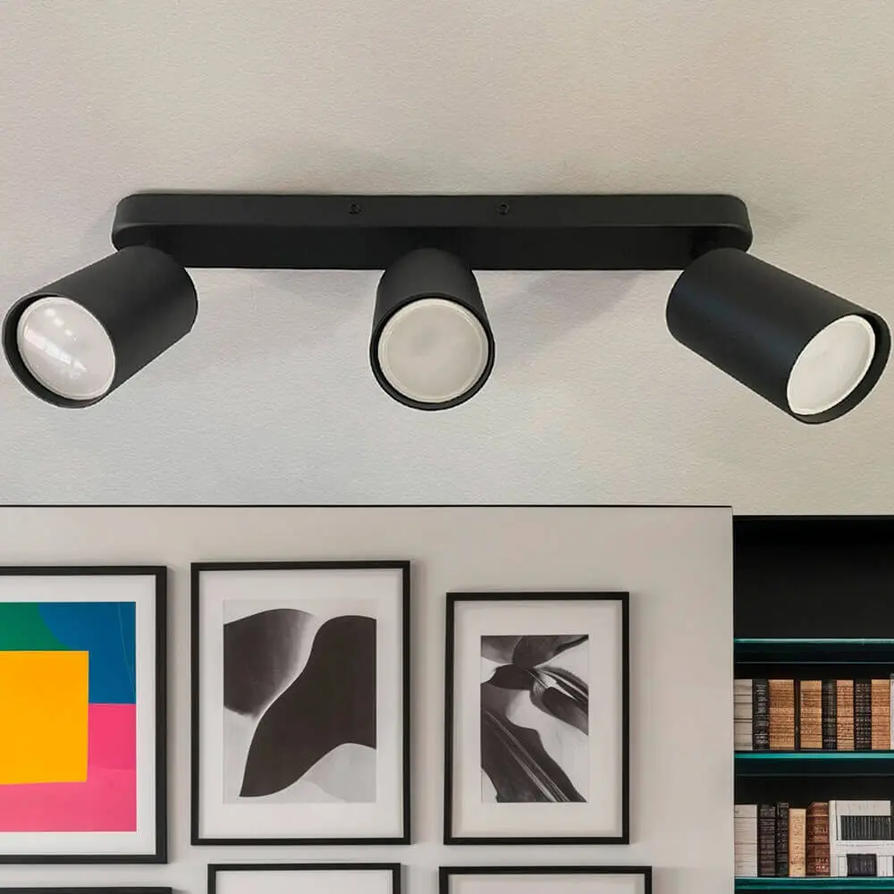 Adjustable Ceiling Light - AMSTERDAM BLACK - Aluminum - for 3 GU10 Lamps