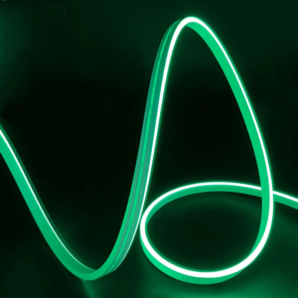 Flexible LED Neon 24V 13W/m - 50M Roll - Special for Signs - 6x12mm - Cut every 1cm - Green