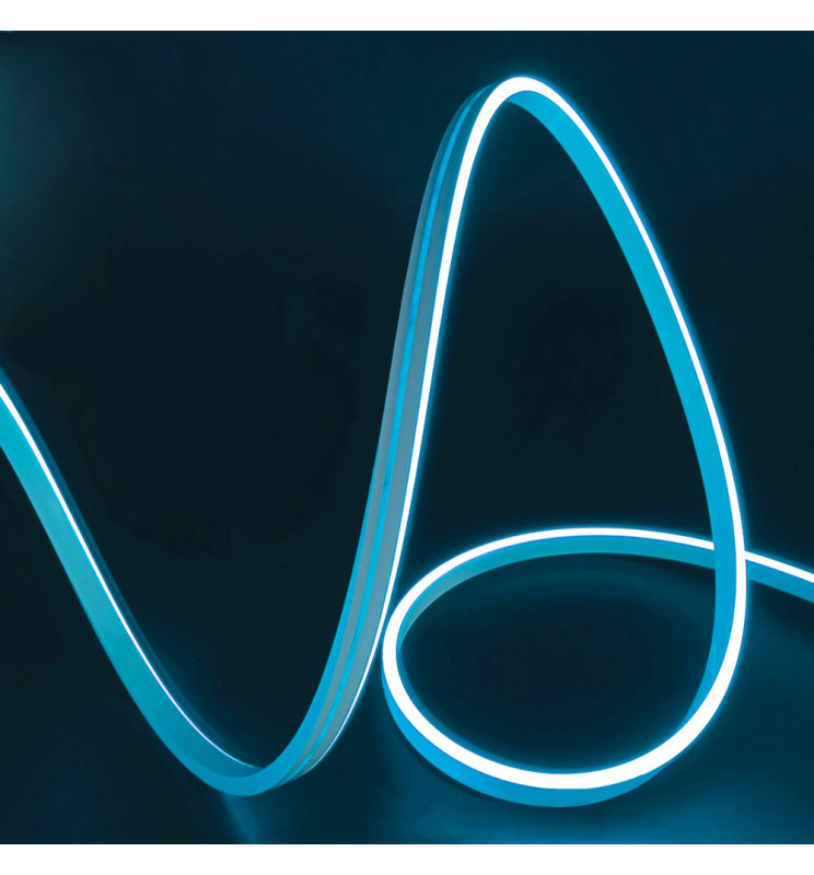 Flexible LED Neon 24V 13W/m - 50M Roll - Special for Signs - 6x12mm - Cut every 1cm - Sky Blue
