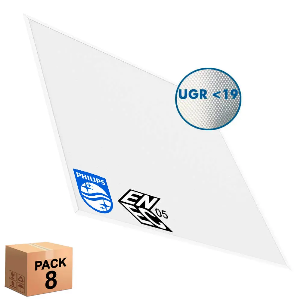 Pack LED Panel 60x60 40W SLIM FRAME Premium UGR19 | Philips Driver | Aluminum 5-year Warranty