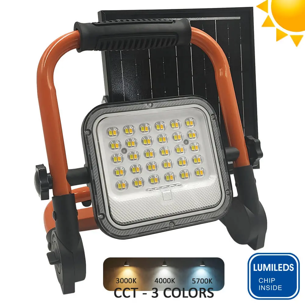 Portable Solar LED Floodlight 50W | 3CCT Lumileds Chip | IP65